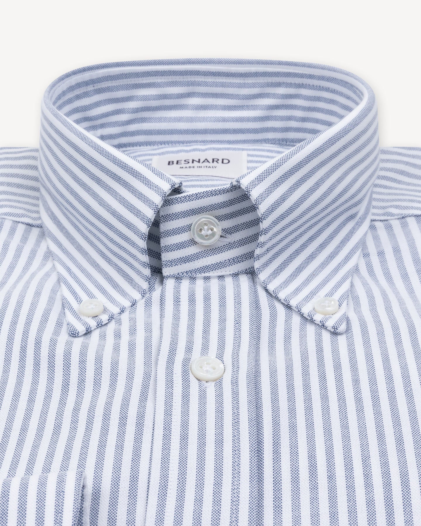 Blue University Stripe Oxford Cloth Button Down Shirt