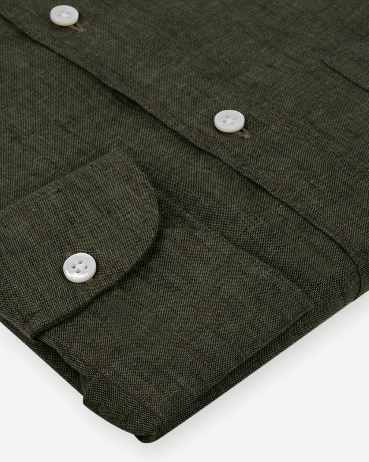 Green Linen Button Down Shirt