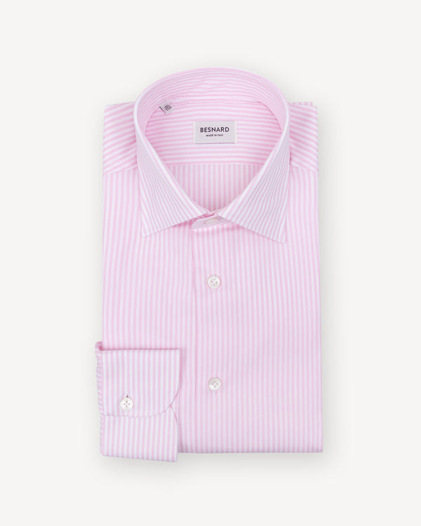 Pink Bengal Stripe Spread Collar Shirt