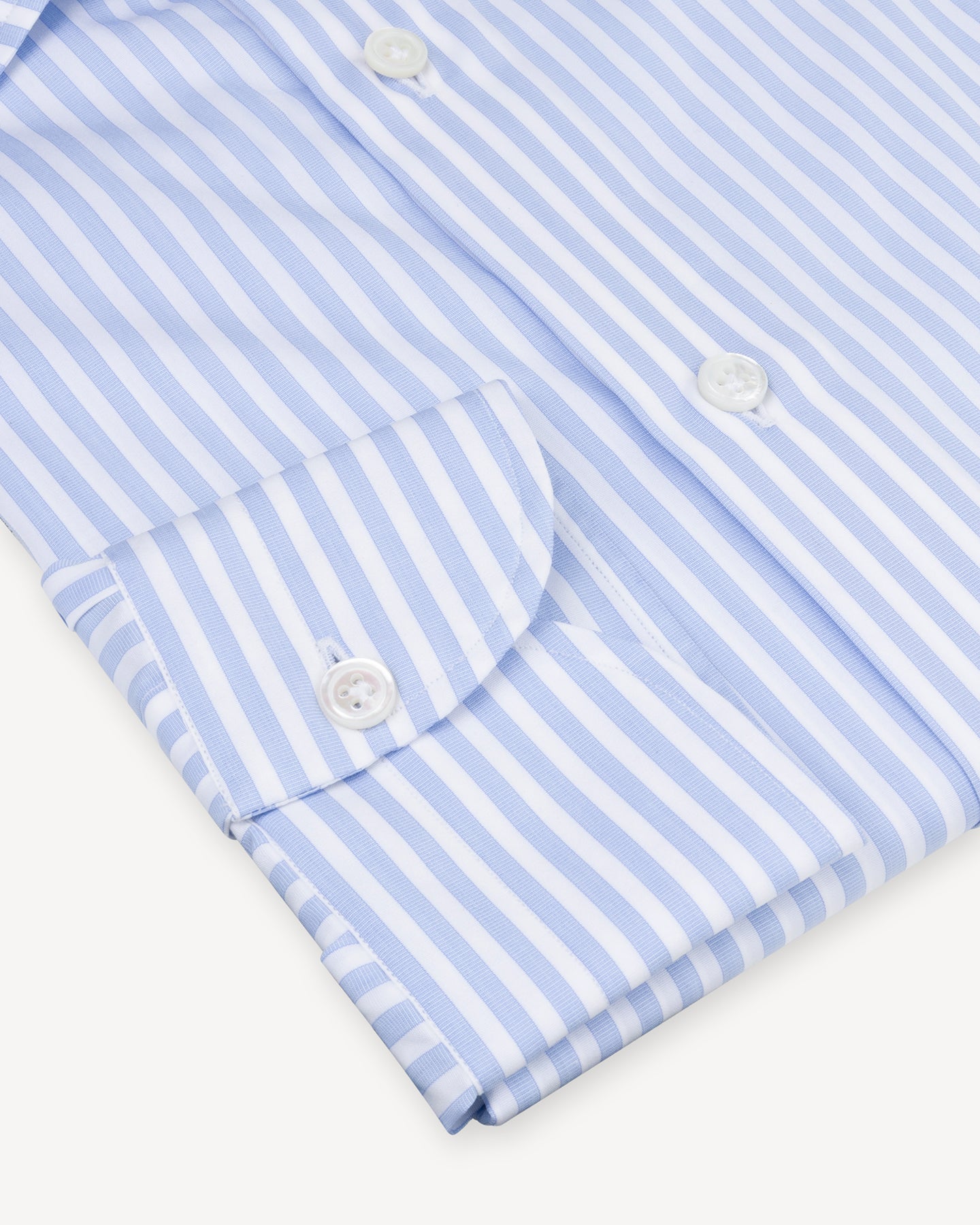 Light Blue End-On-End Candy Stripe Shirt with single cuffs