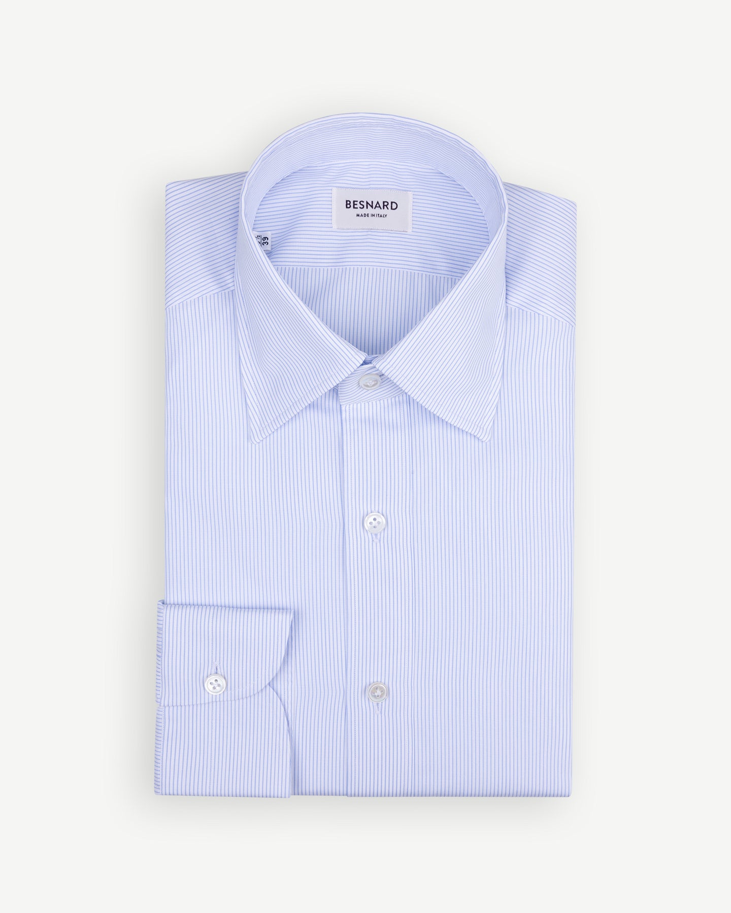 Light Blue Hairline Stripe Poplin Shirt