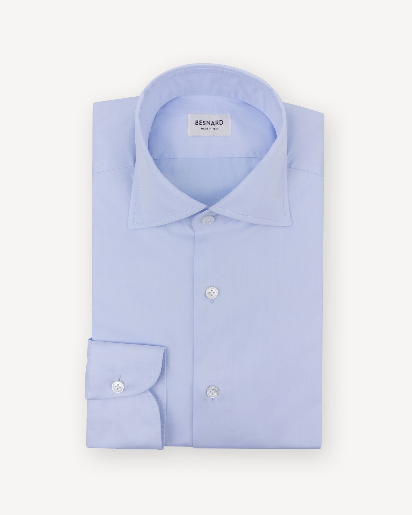 Light Blue Twill Spread Collar Shirt