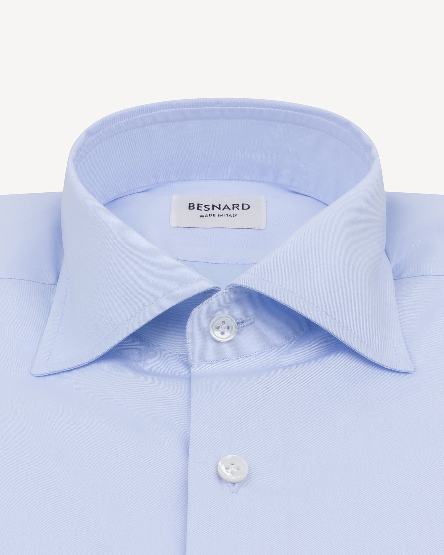 Light Blue Twill Spread Collar Shirt