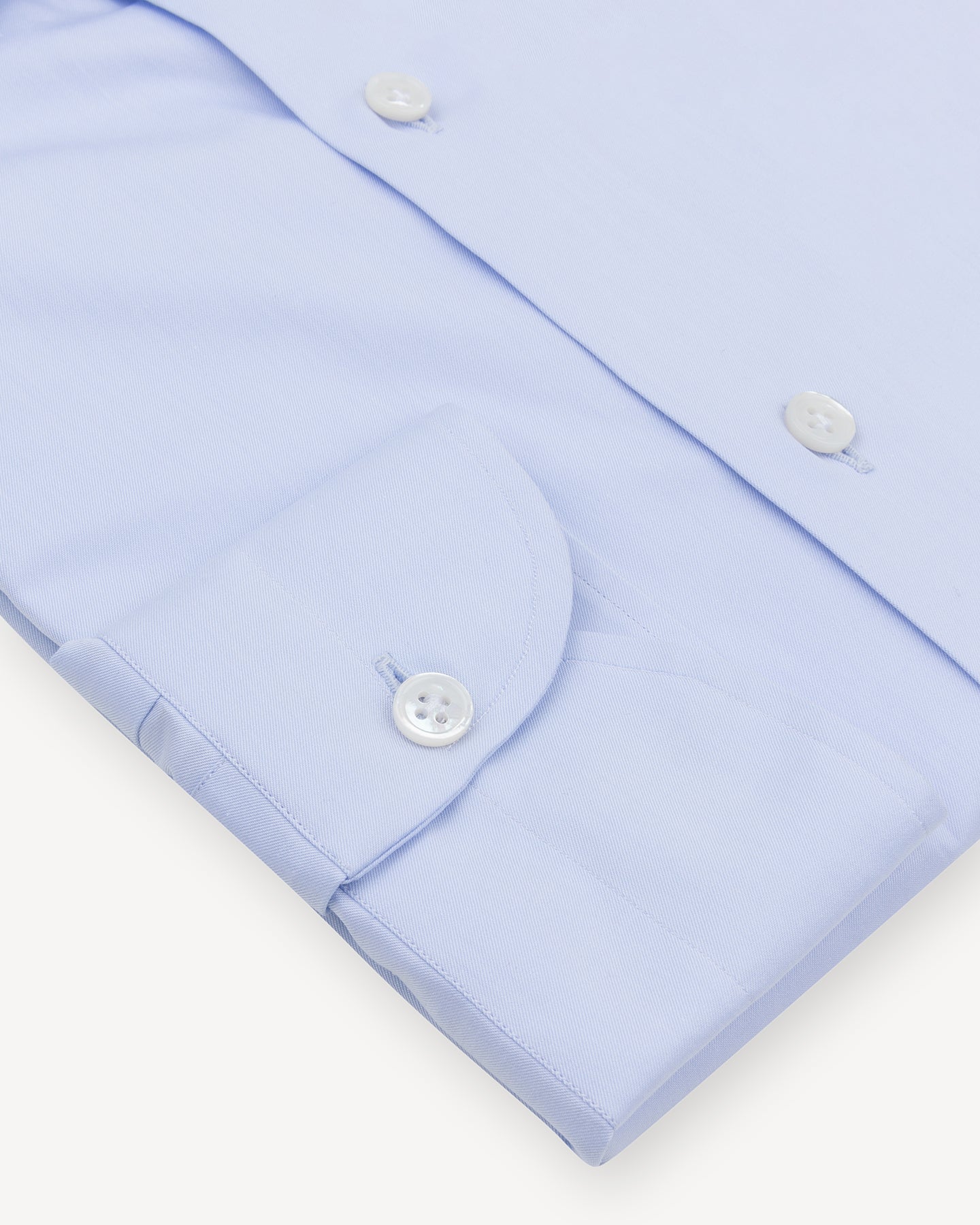 Light Blue Twill Spread Collar Shirt with single cuffs