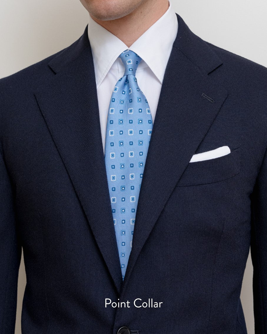 Thomas Mason Light Blue Grid Poplin 100s