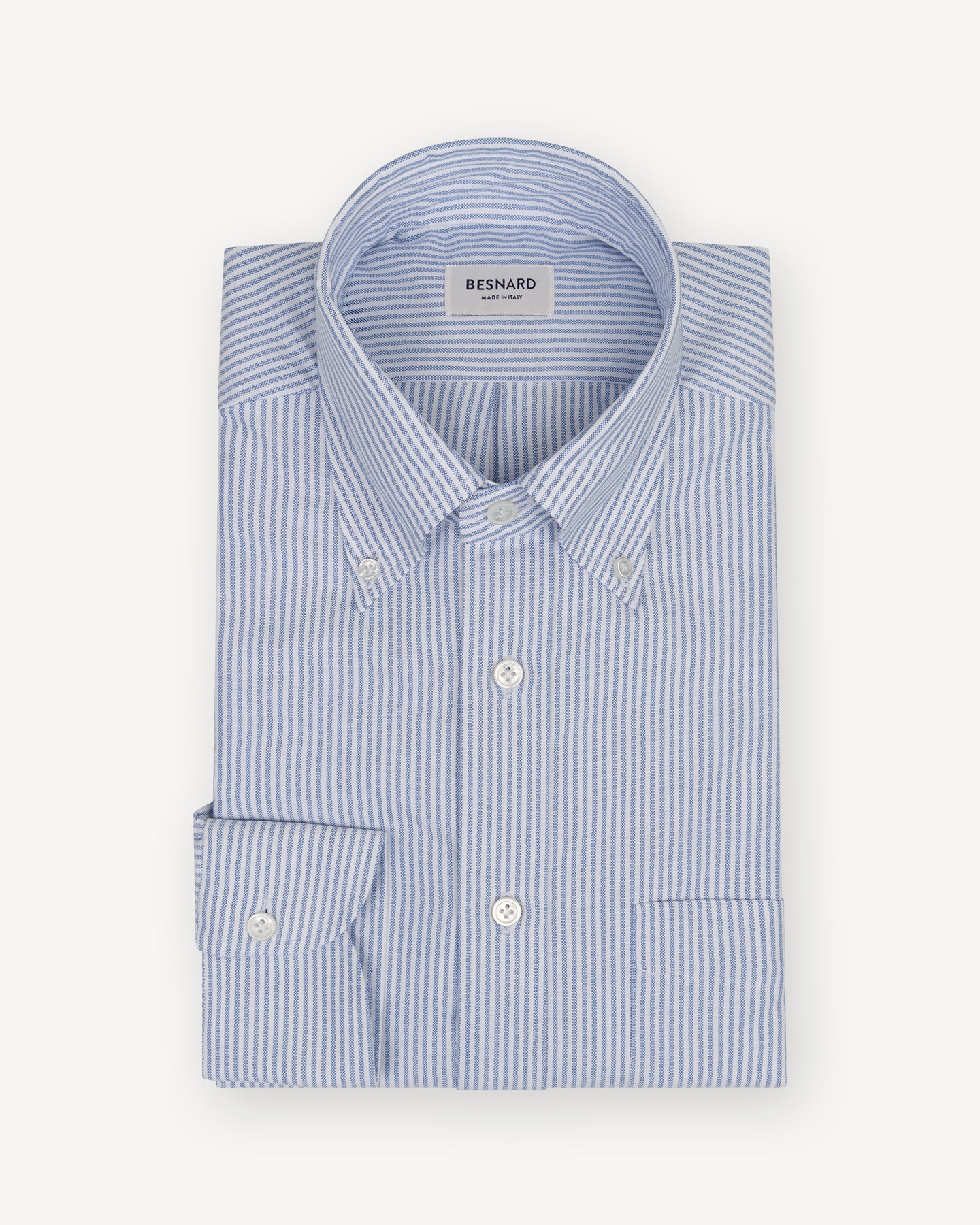 Blue University Stripe Oxford Cloth Button Down Shirt