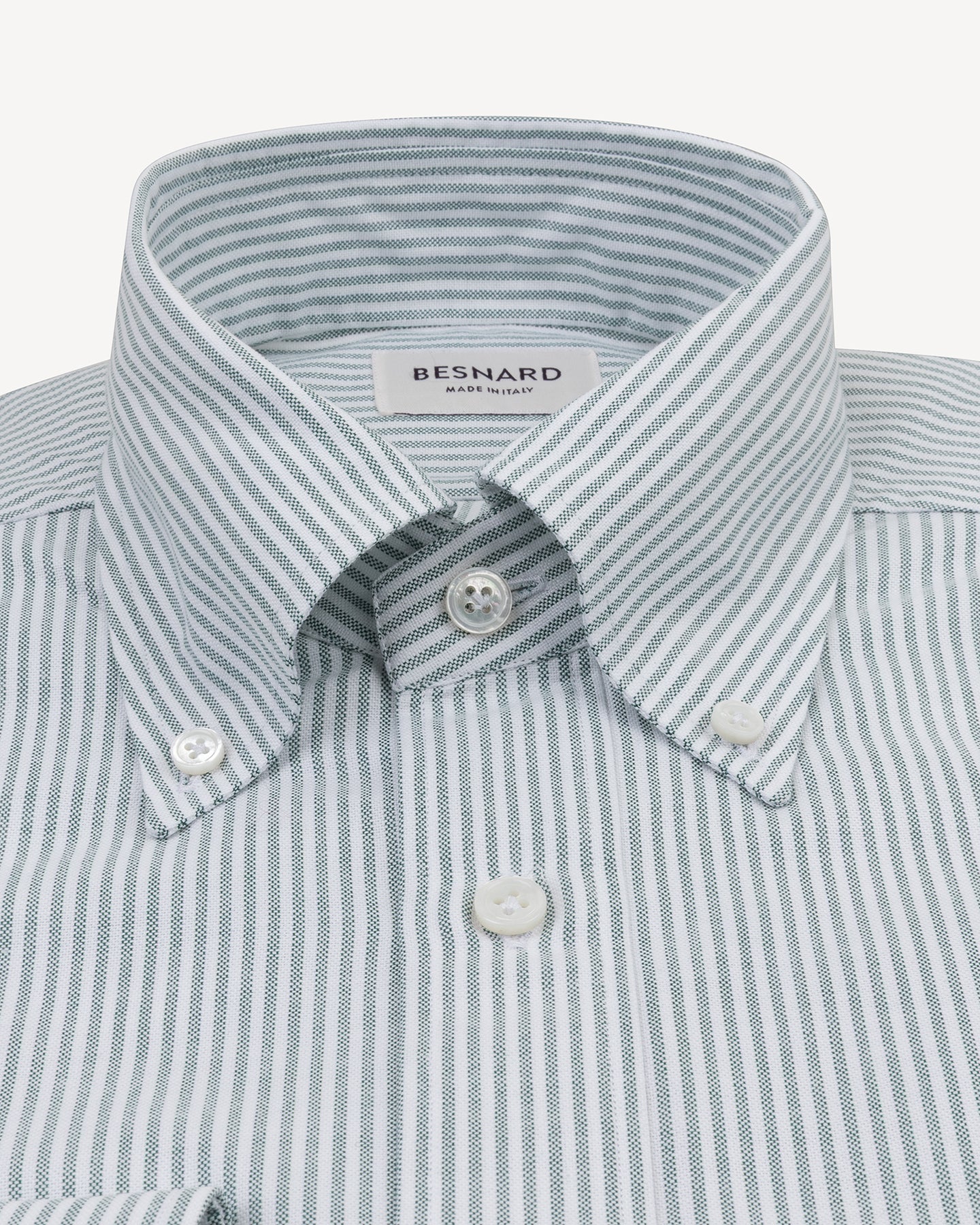 Green University Stripe Oxford Cloth Button Down Shirt