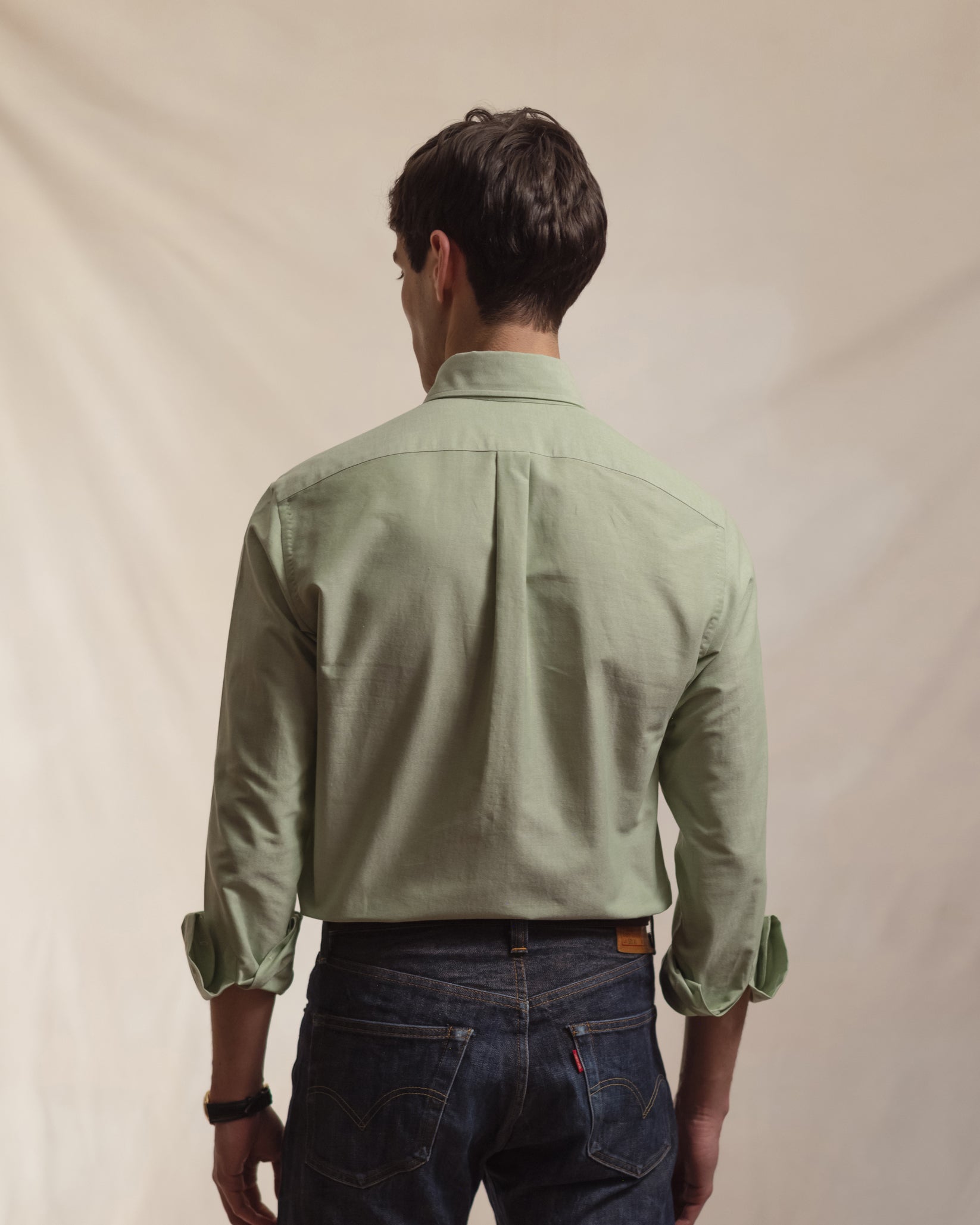 Green Oxford Cloth Button Down Shirt