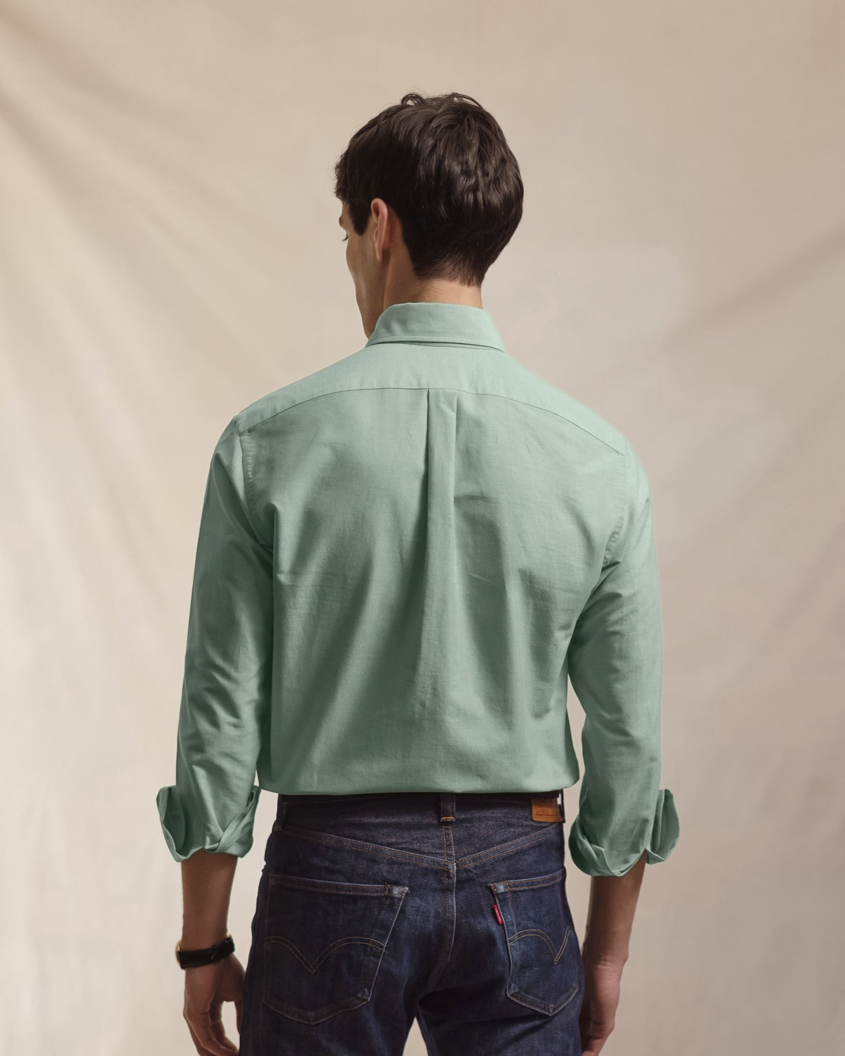 Green Oxford Cloth Button Down Shirt