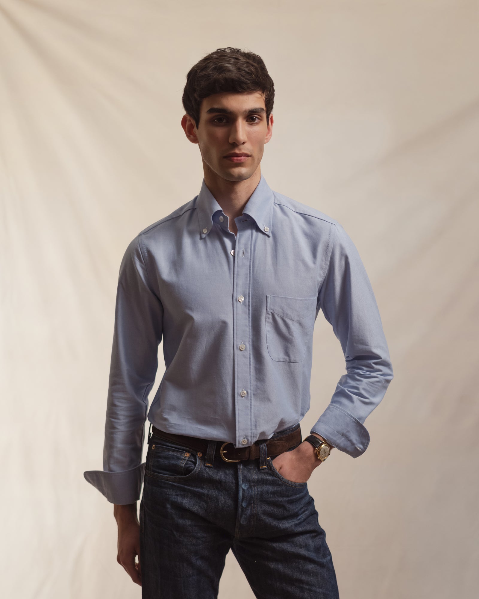 Light Blue Oxford Cloth Button Down Shirt