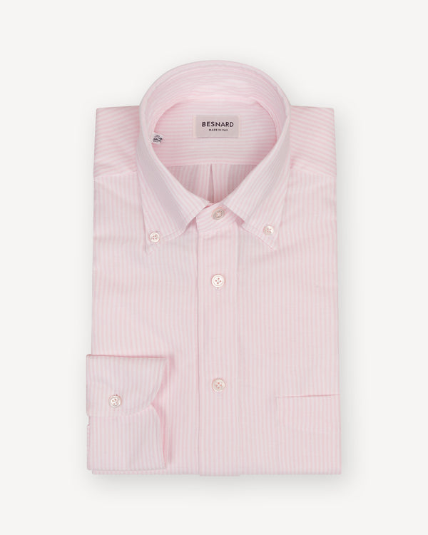 Pink University Stripe Oxford Cloth Button Down Shirt