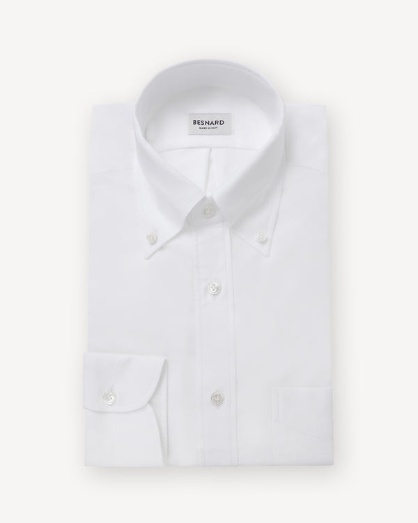 White Oxford Cloth Button Down Shirt