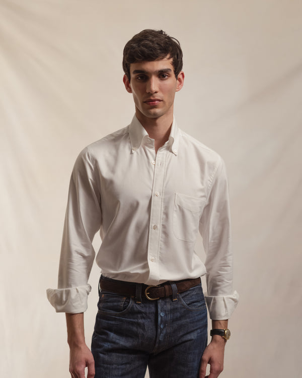 White Oxford Cloth Button Down Shirt