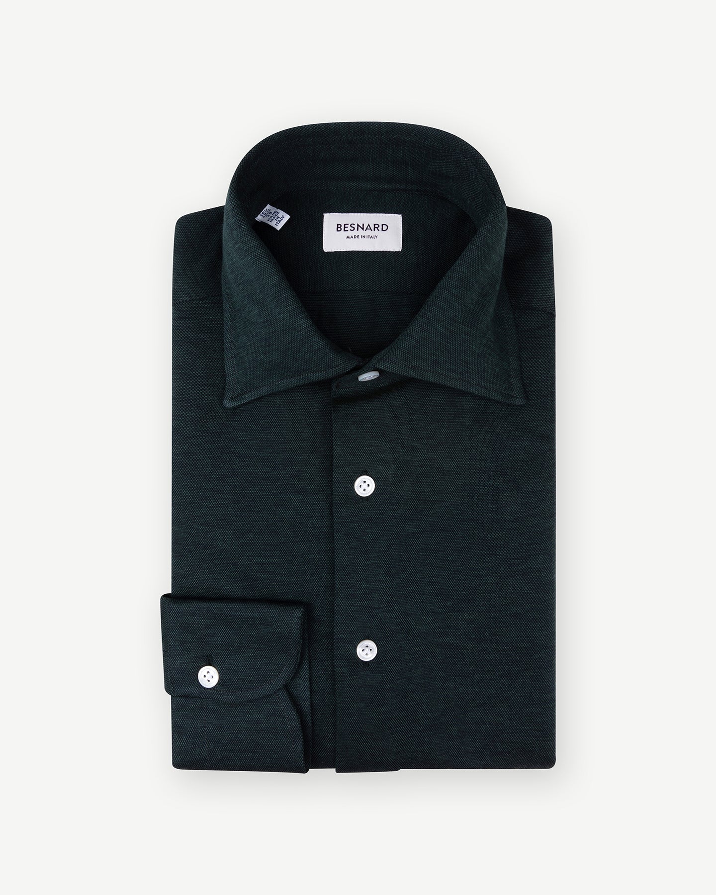 Dark green jersey piquet shirt