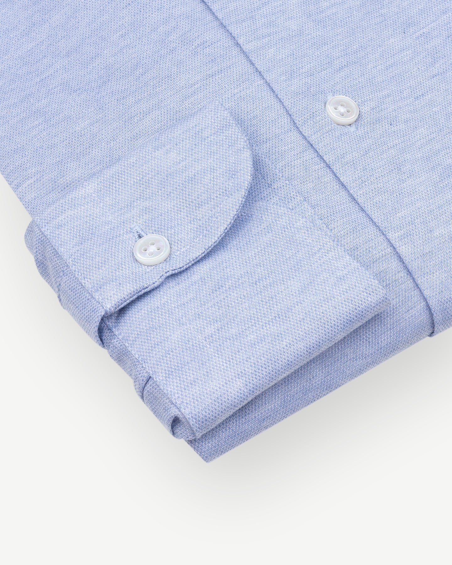 Light blue jersey piquet shirt with single cuffs