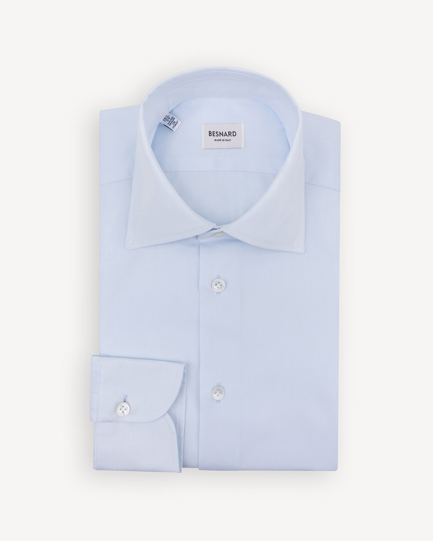 Sky Blue Poplin Spread Collar Shirt