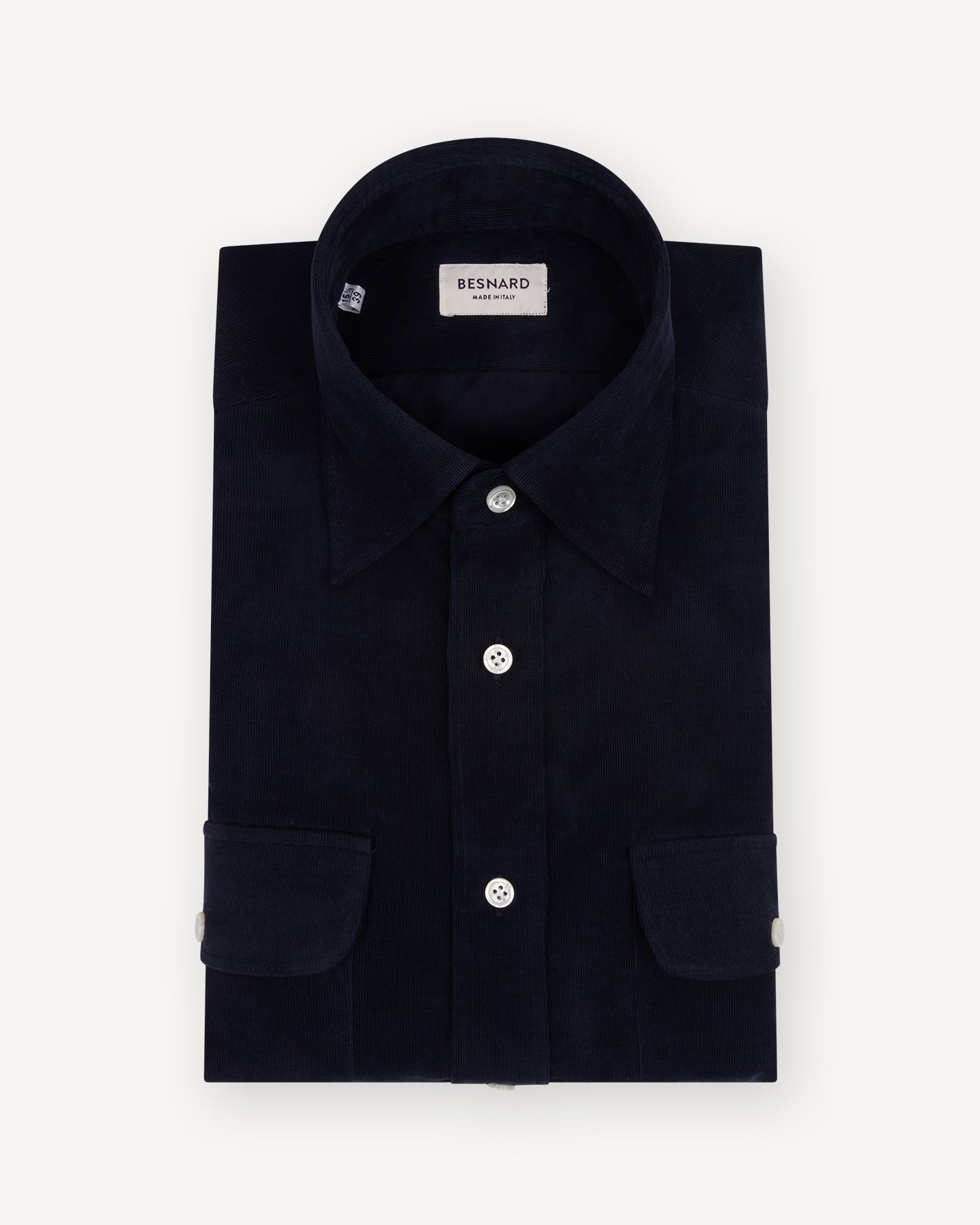 Navy Corduroy Two Pocket Shirt