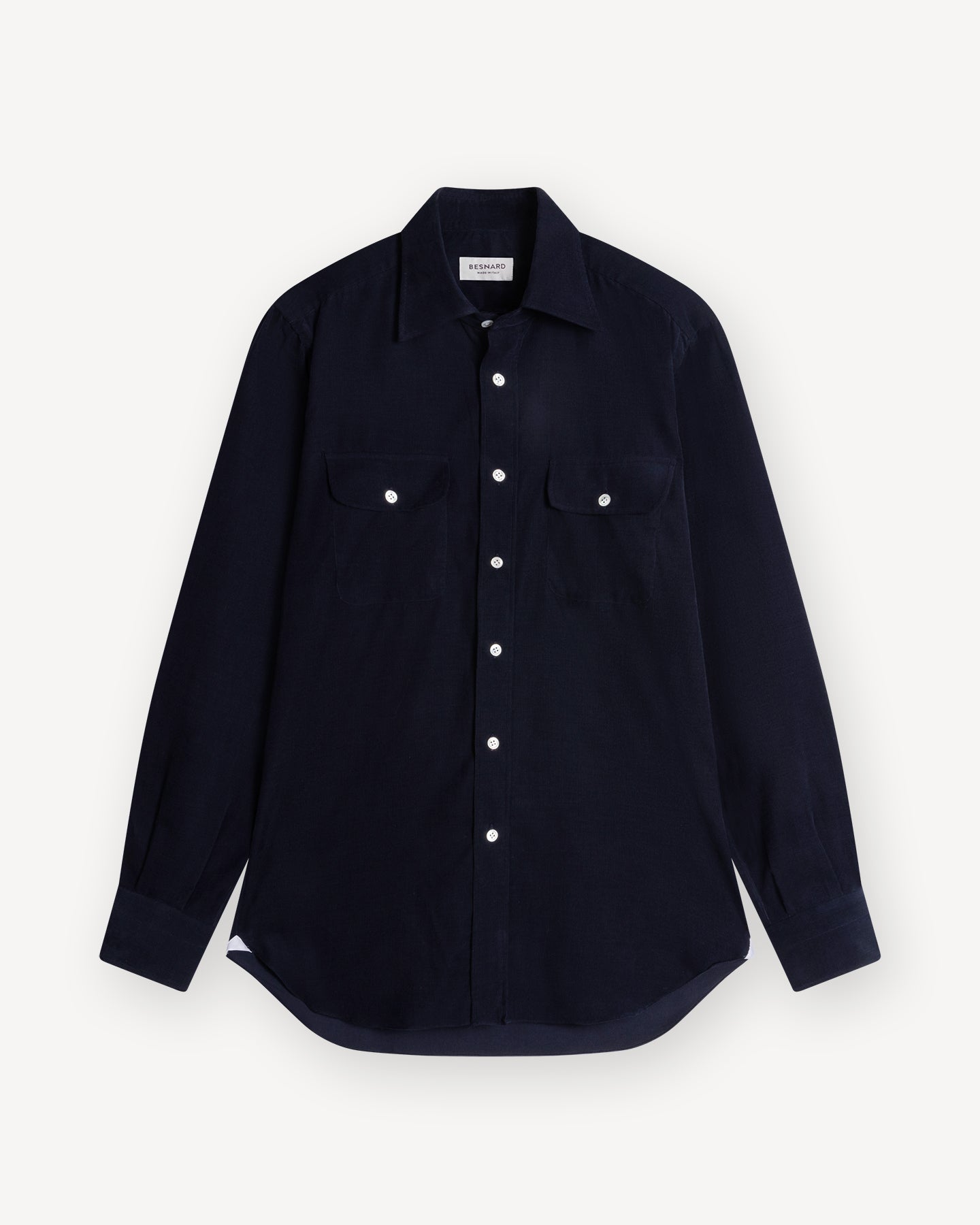 Navy Corduroy Two Pocket Shirt