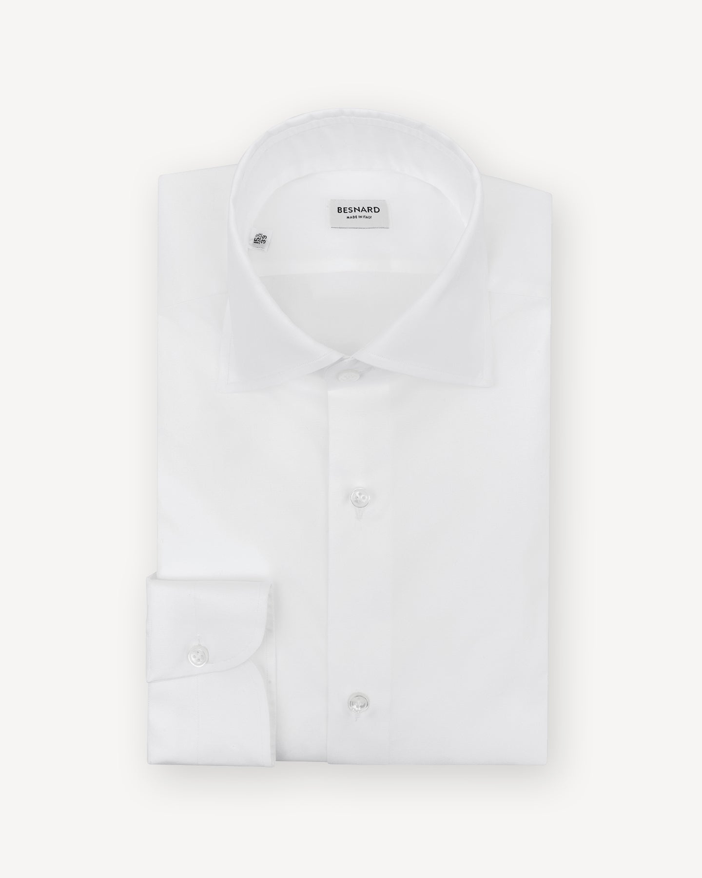 White Pinpoint Spread Collar Shirt