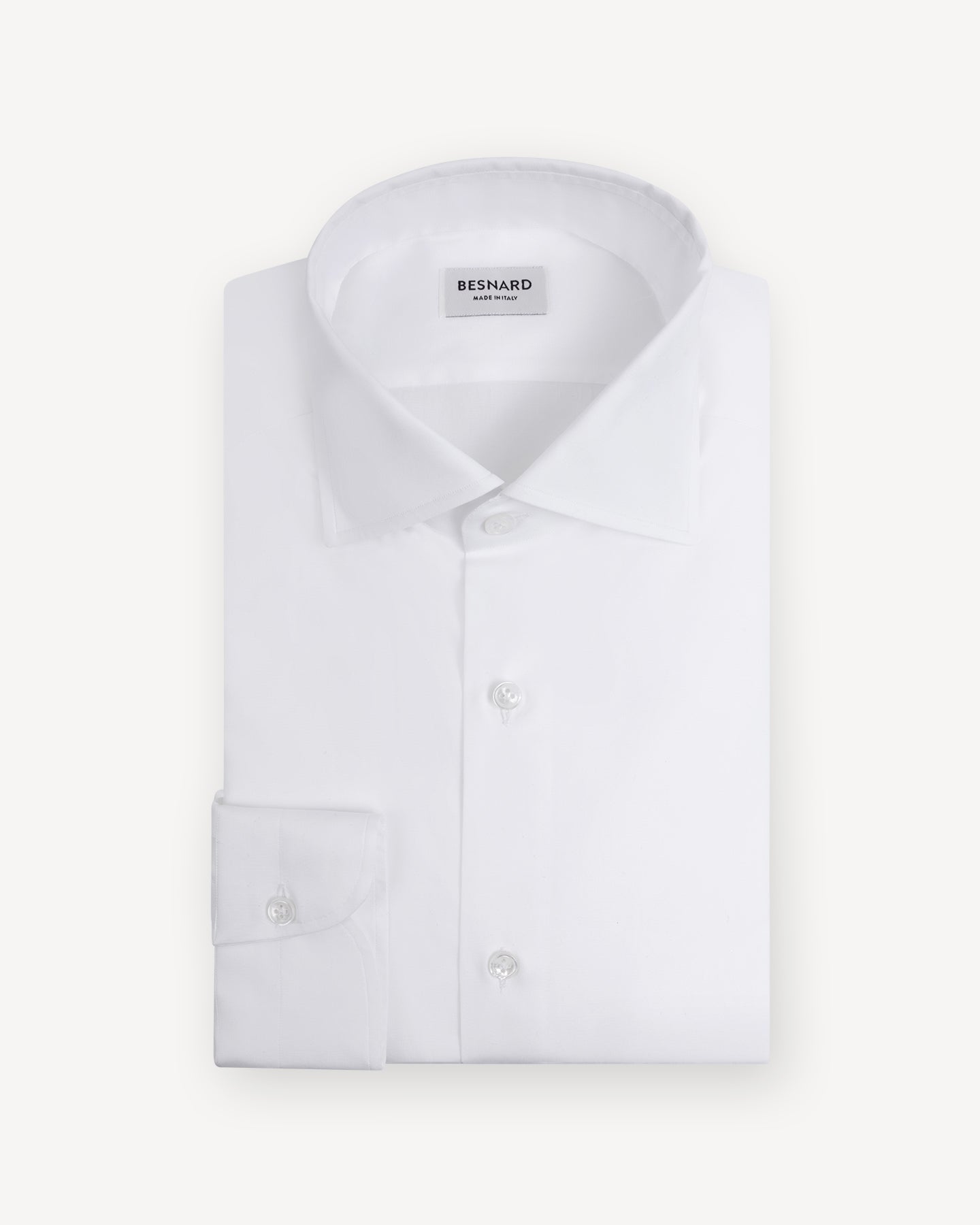 White Pinpoint Spread Collar Shirt