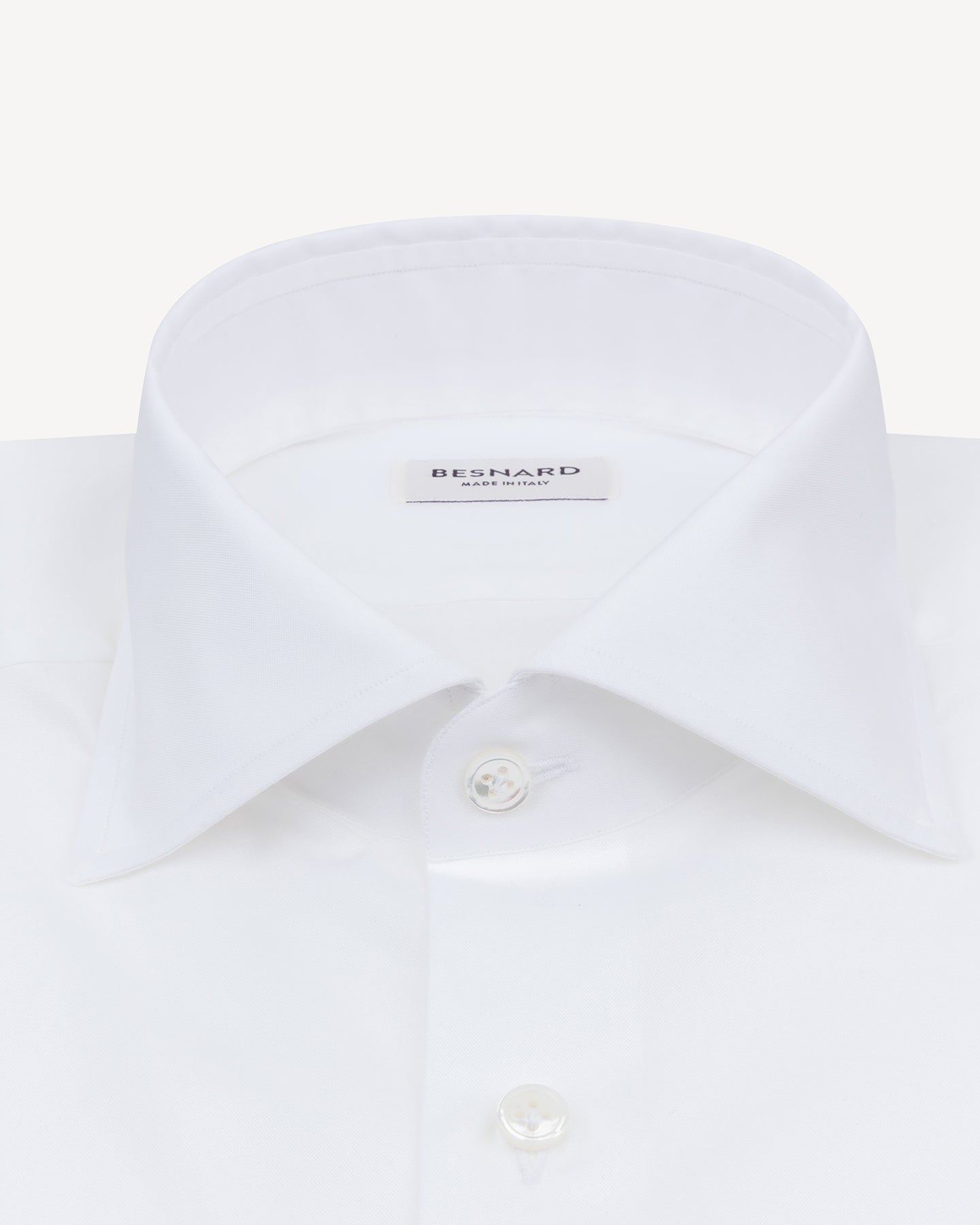 White Pinpoint Spread Collar Shirt