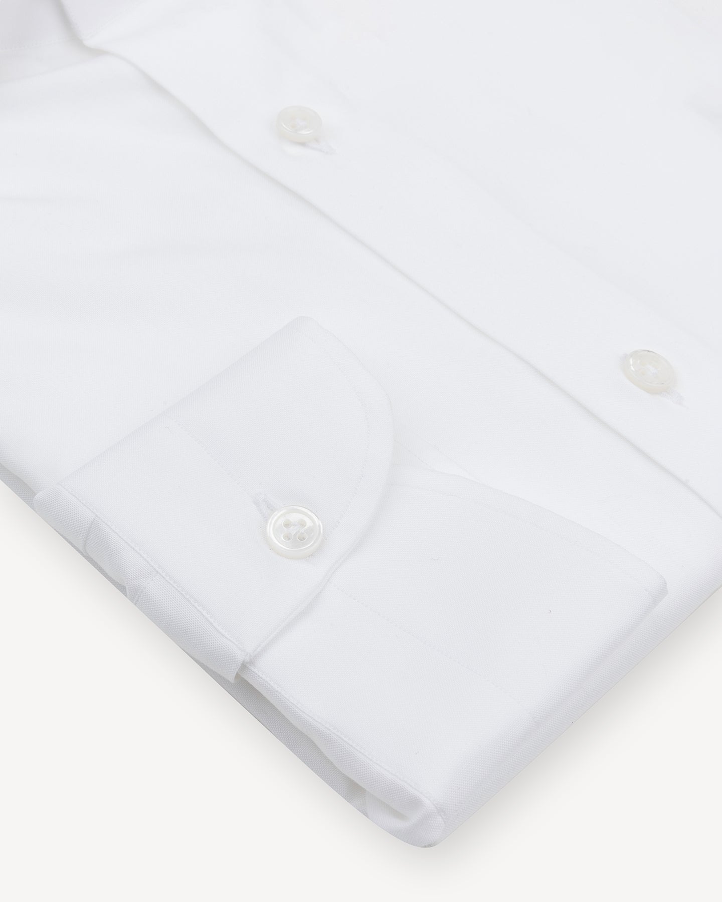 White Pinpoint Spread Collar Shirt with single cuffs