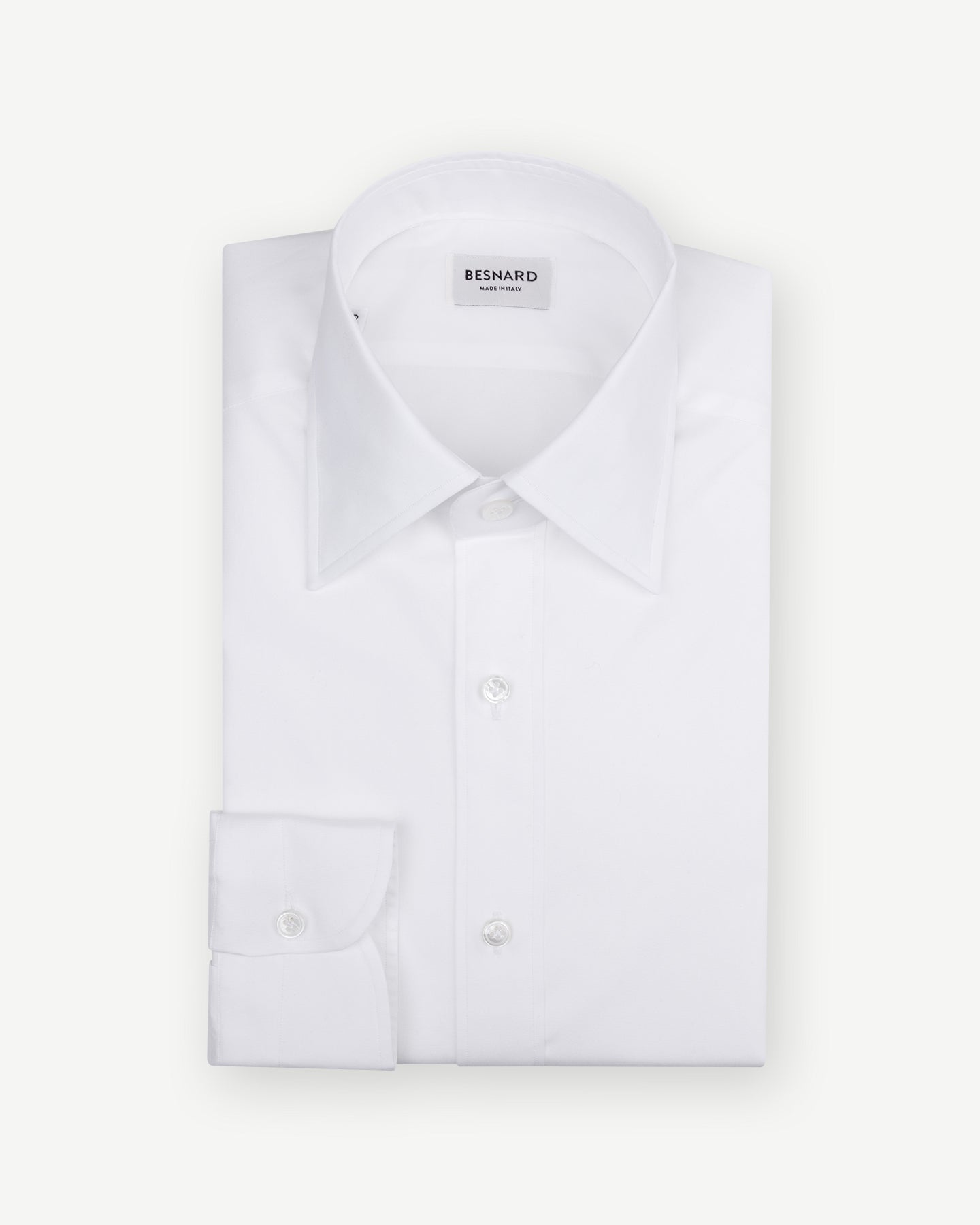 White Pinpoint Oxford Shirt with Point Collar | Besnard White Pinpoint Oxford Shirt with Point Collar | Besnard