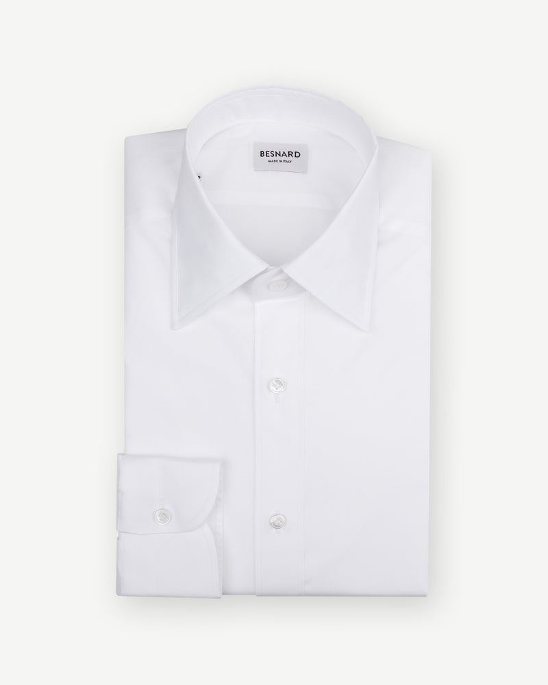 White Pinpoint Point Collar Shirt