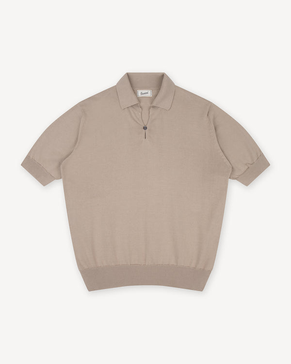 Beige Cotton Skipper Polo