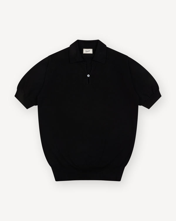 Black Cotton Skipper Polo