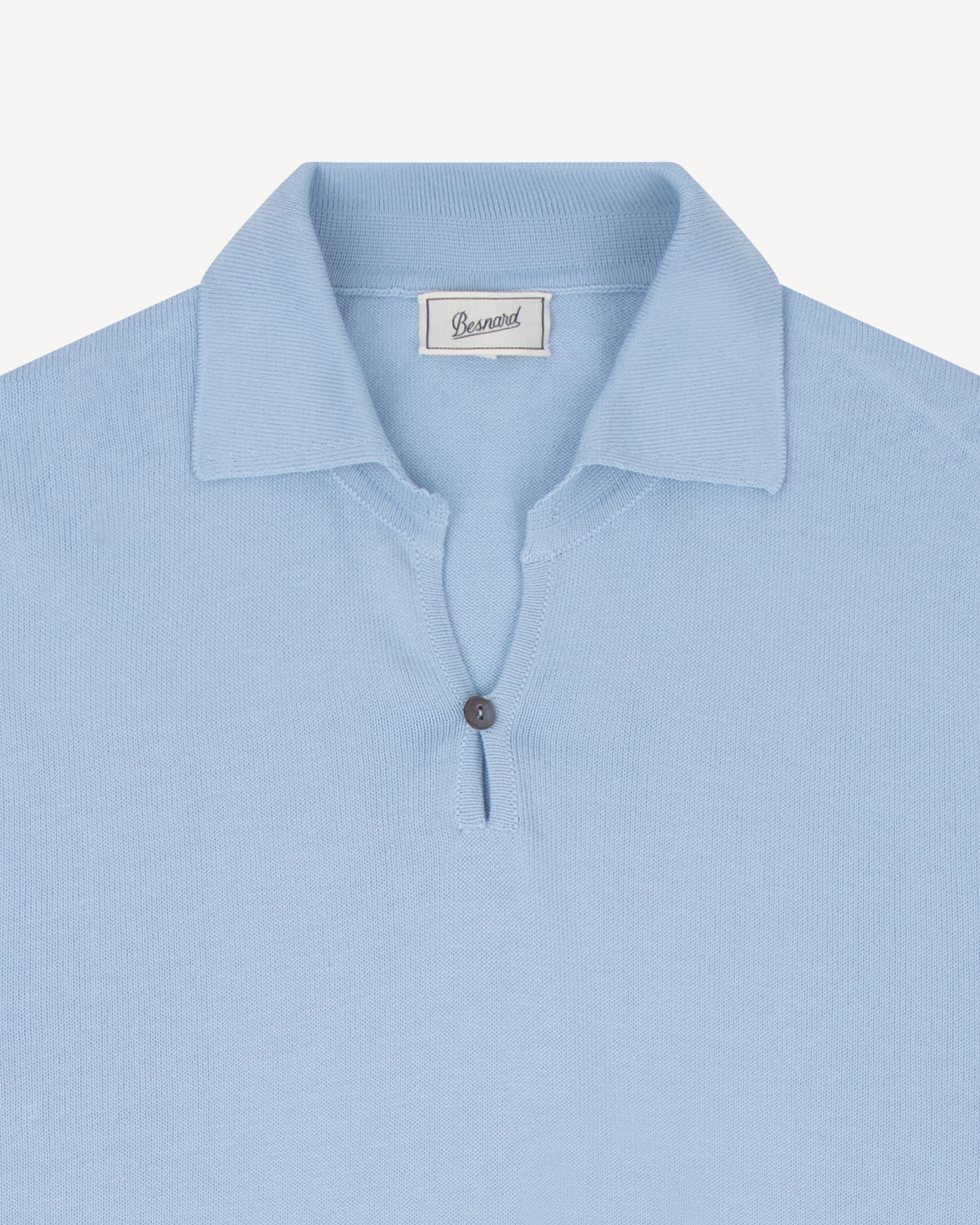 Light Blue Skipper polo collar with button loop