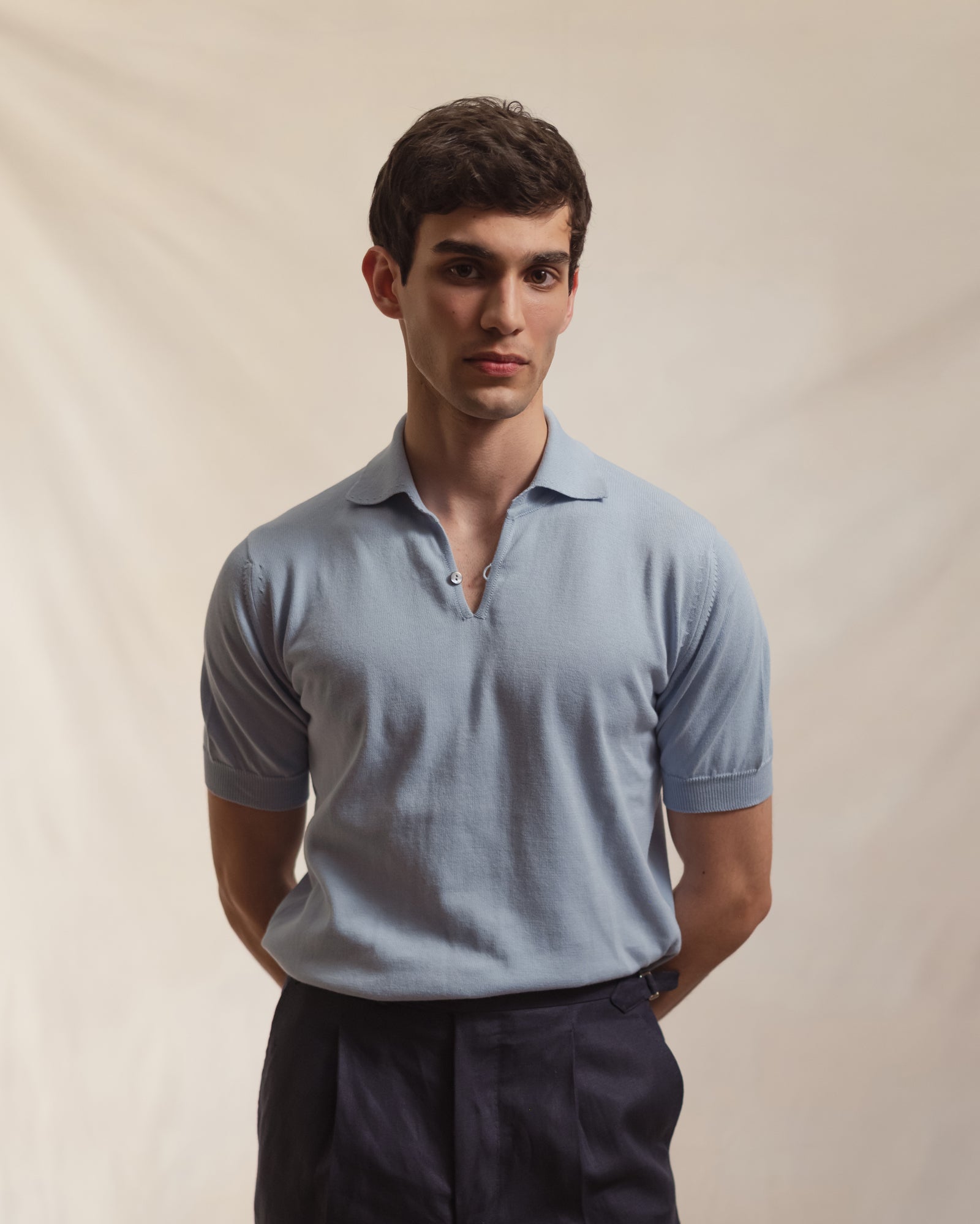 Light Blue Cotton Skipper Polo