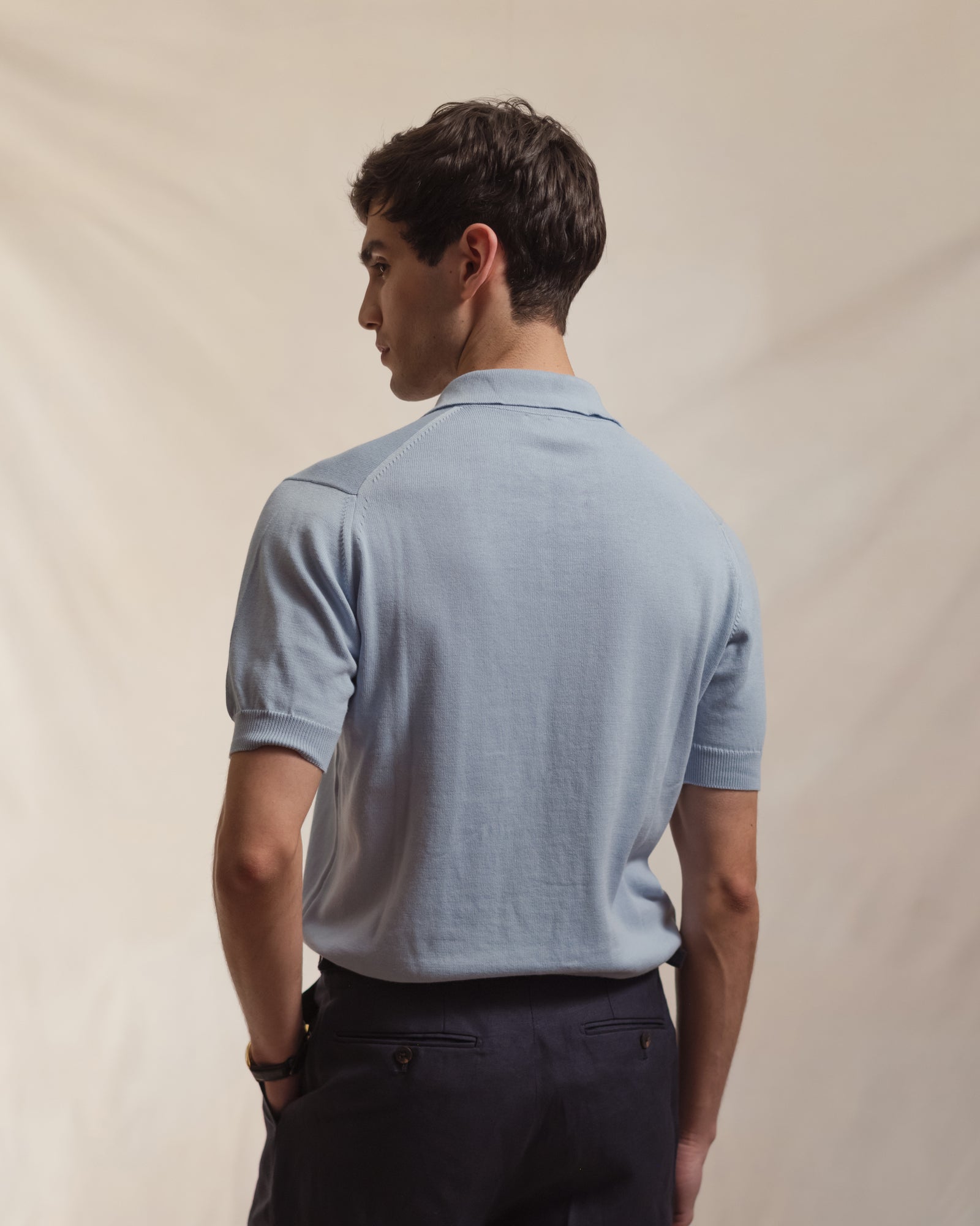 Light Blue Cotton Skipper Polo