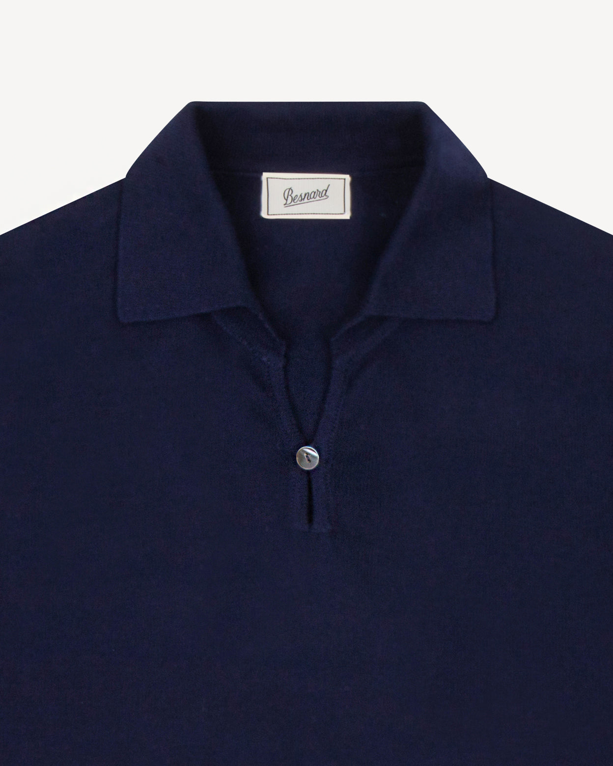 Navy Skipper polo collar with button loop