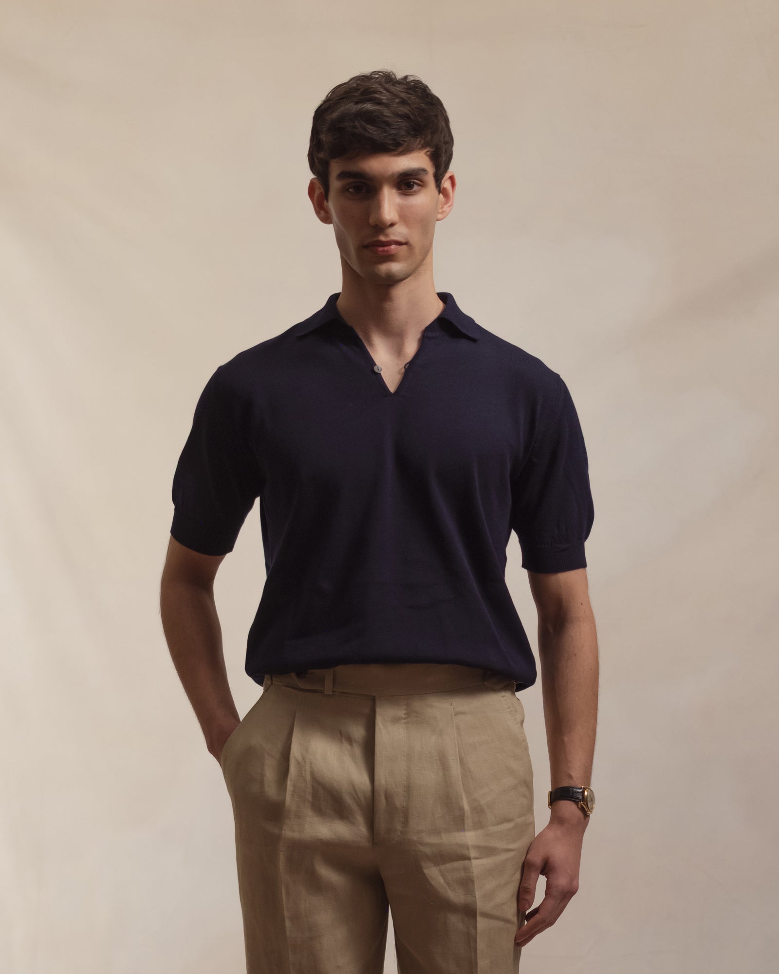 Navy Cotton Skipper Polo