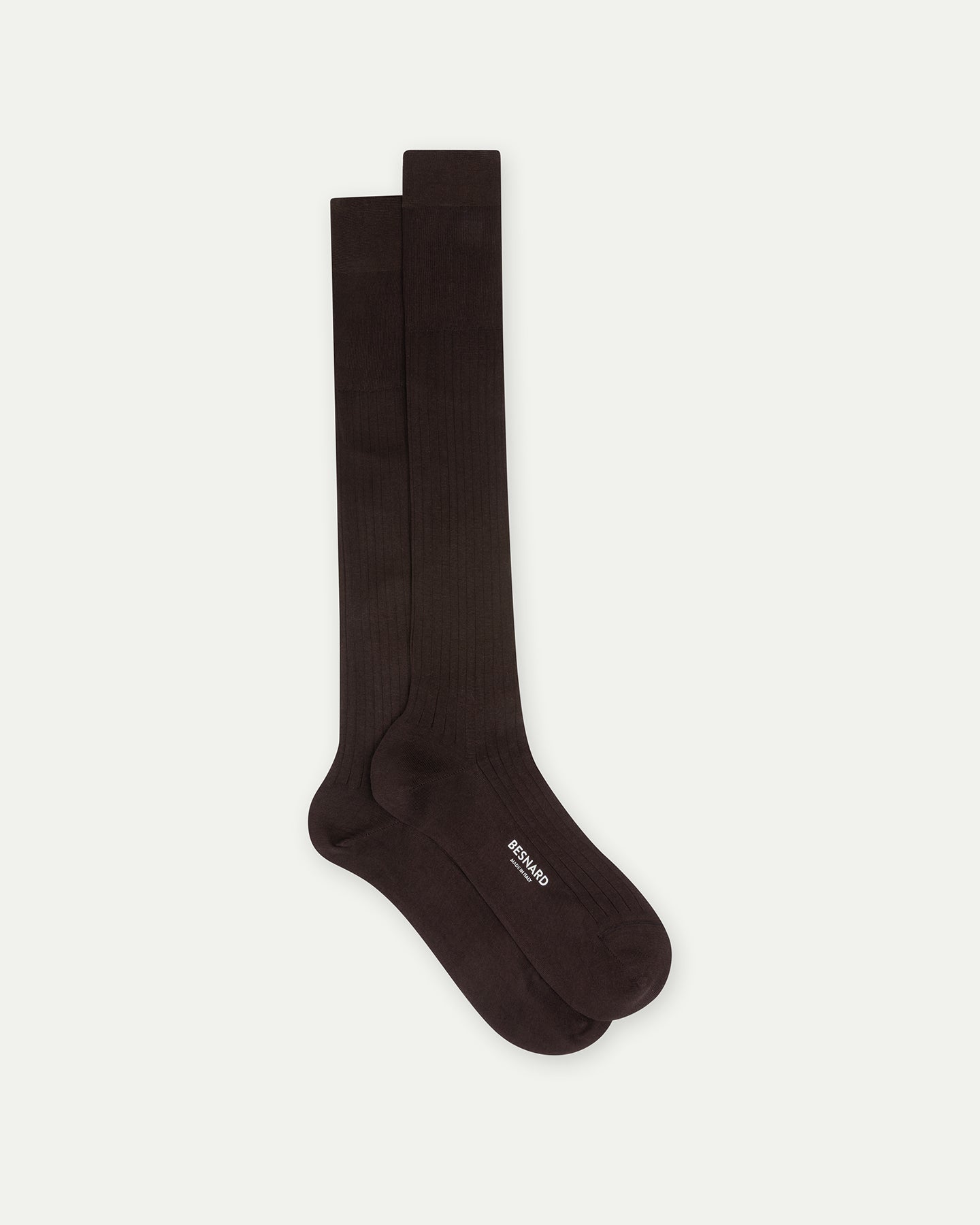 Dark Brown Cotton Knee High Socks | Made in Italy