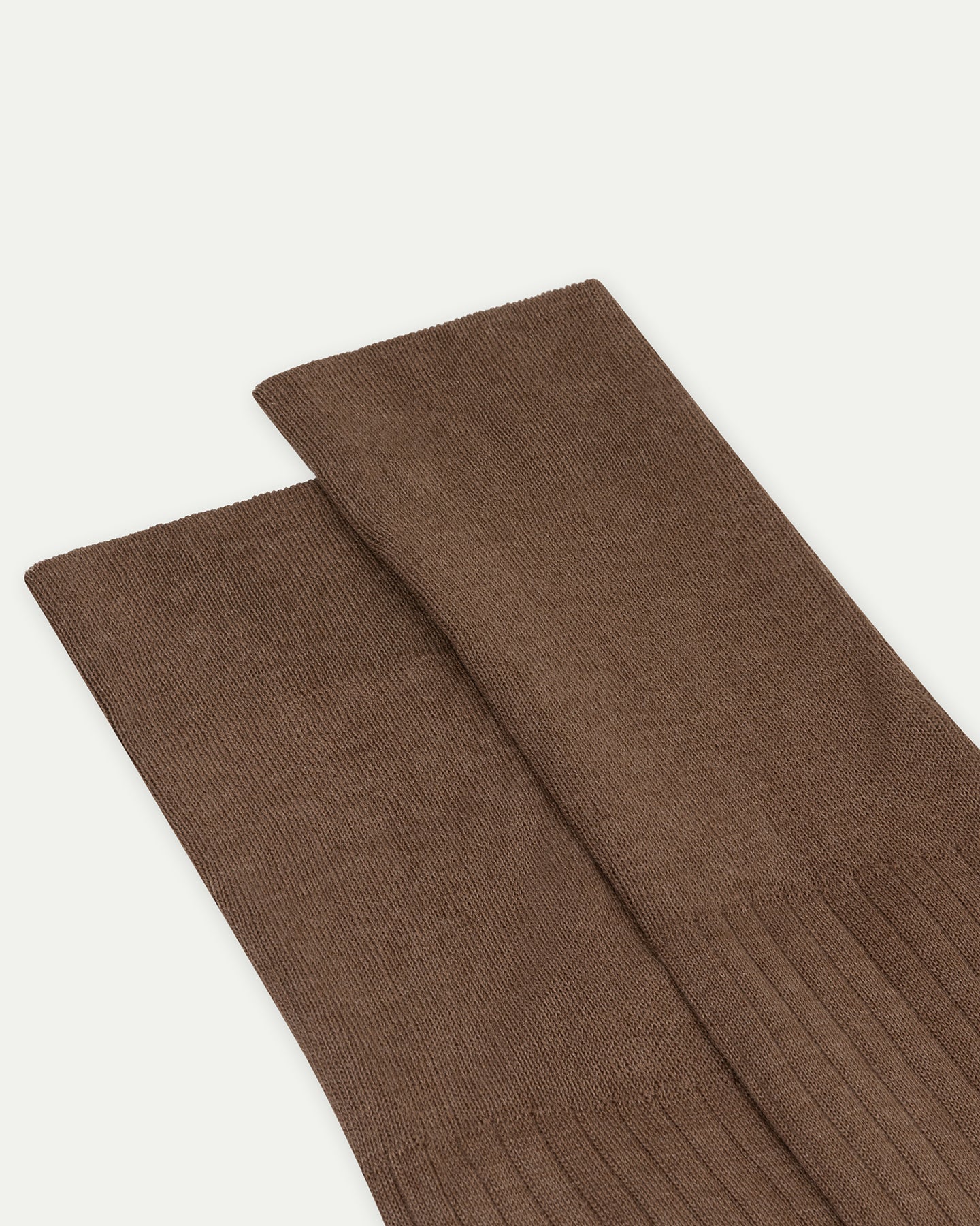 Mid Brown Cotton Knee High Socks