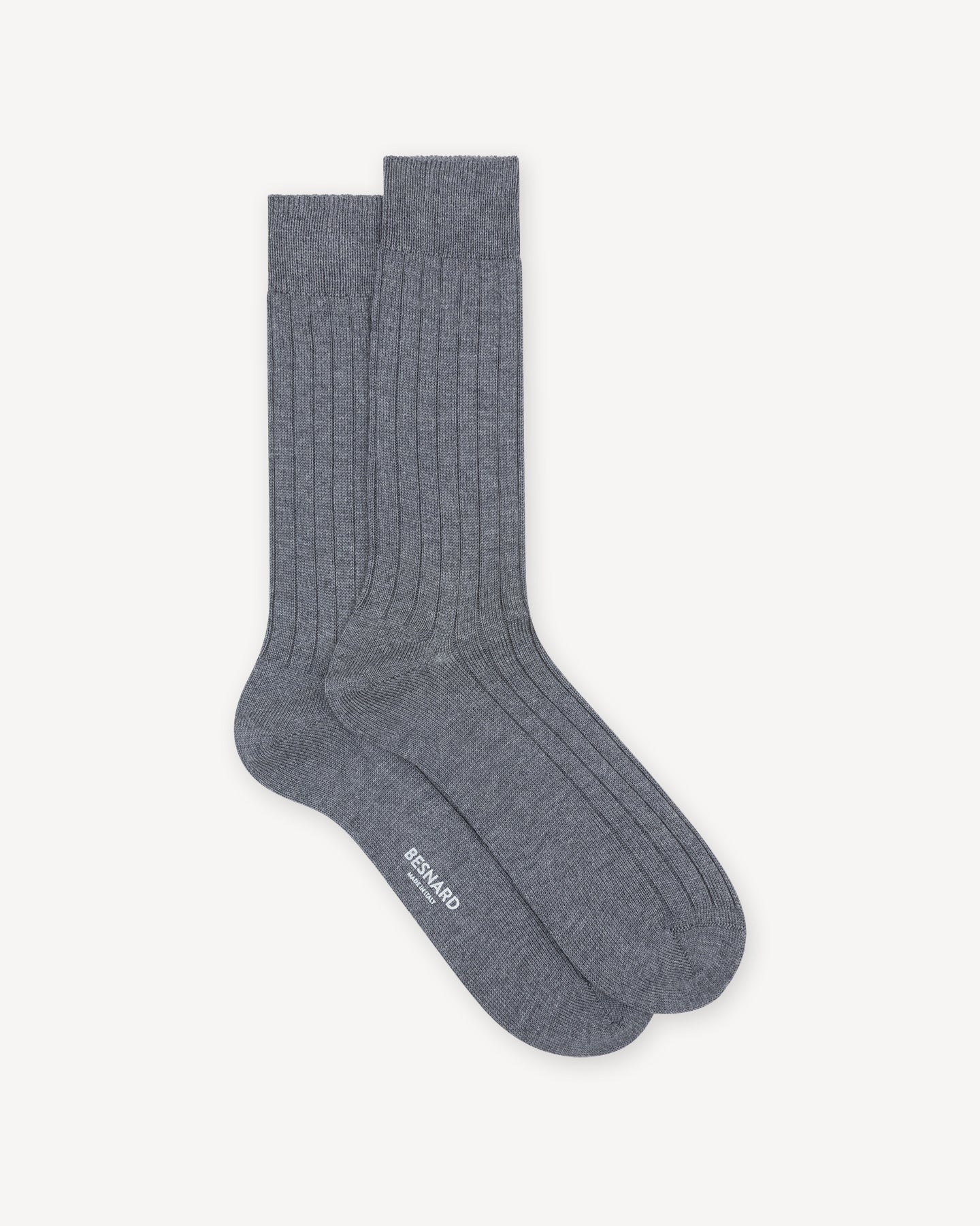 Light grey wide rib socks