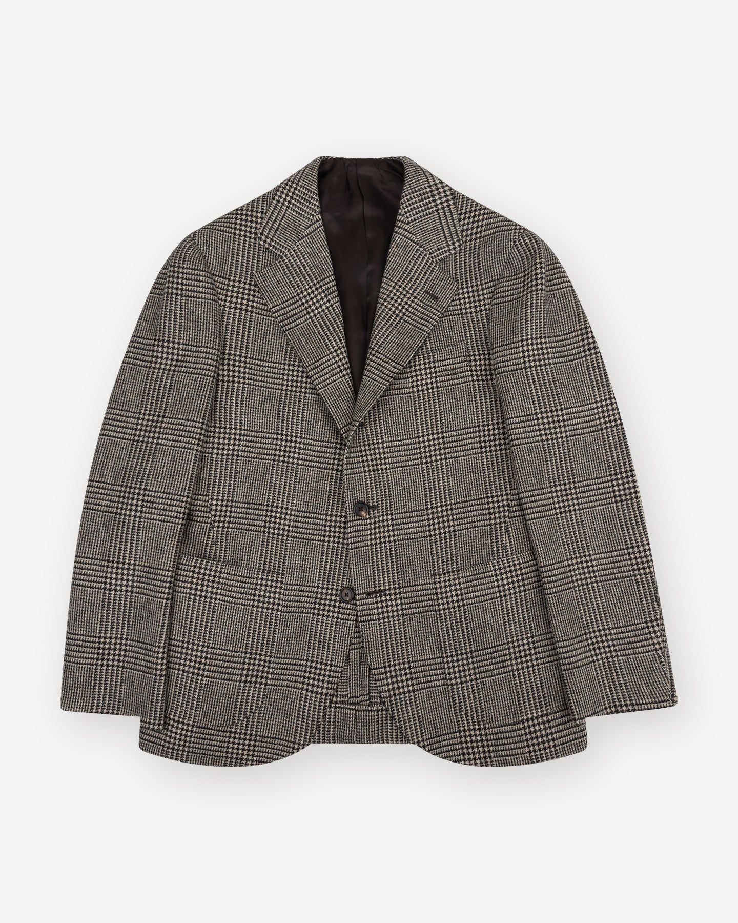 Black Oatmeal Glen Check Tweed Sport Coat | Made in Italy | Besnard
