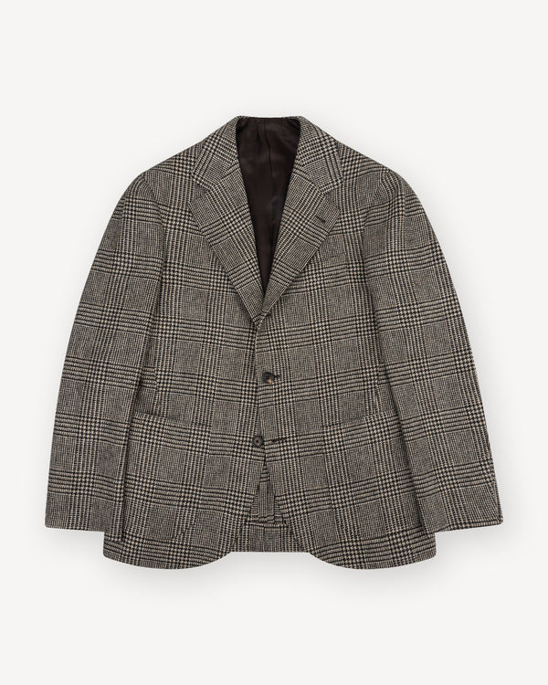 Black Oatmeal Glen Check Tweed Sport Coat