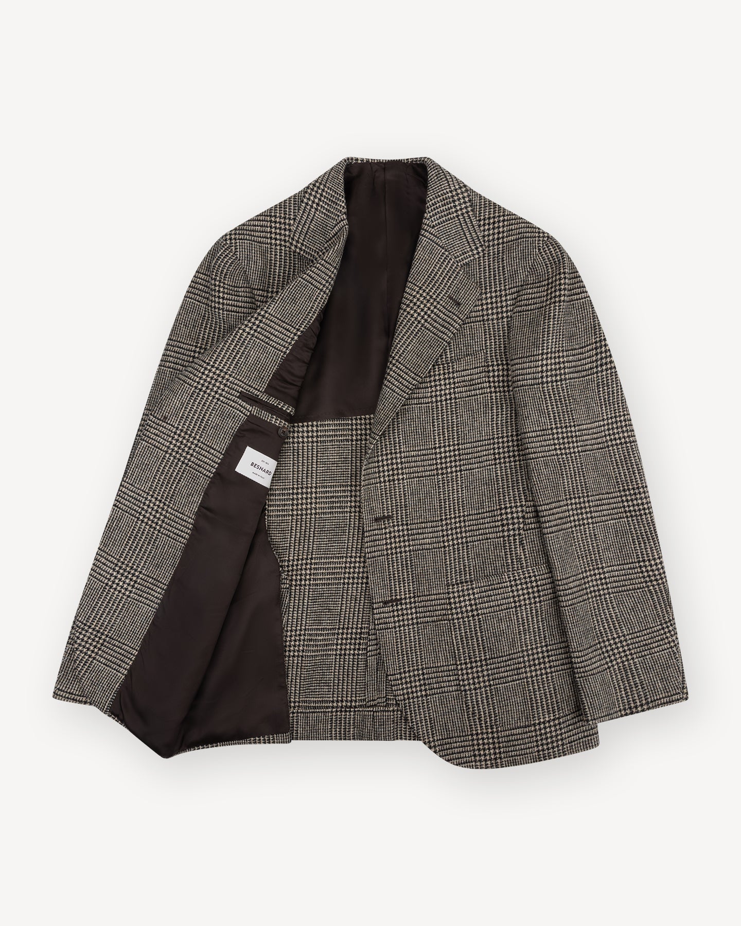 Black Oatmeal Glen Check Tweed Sport Coat