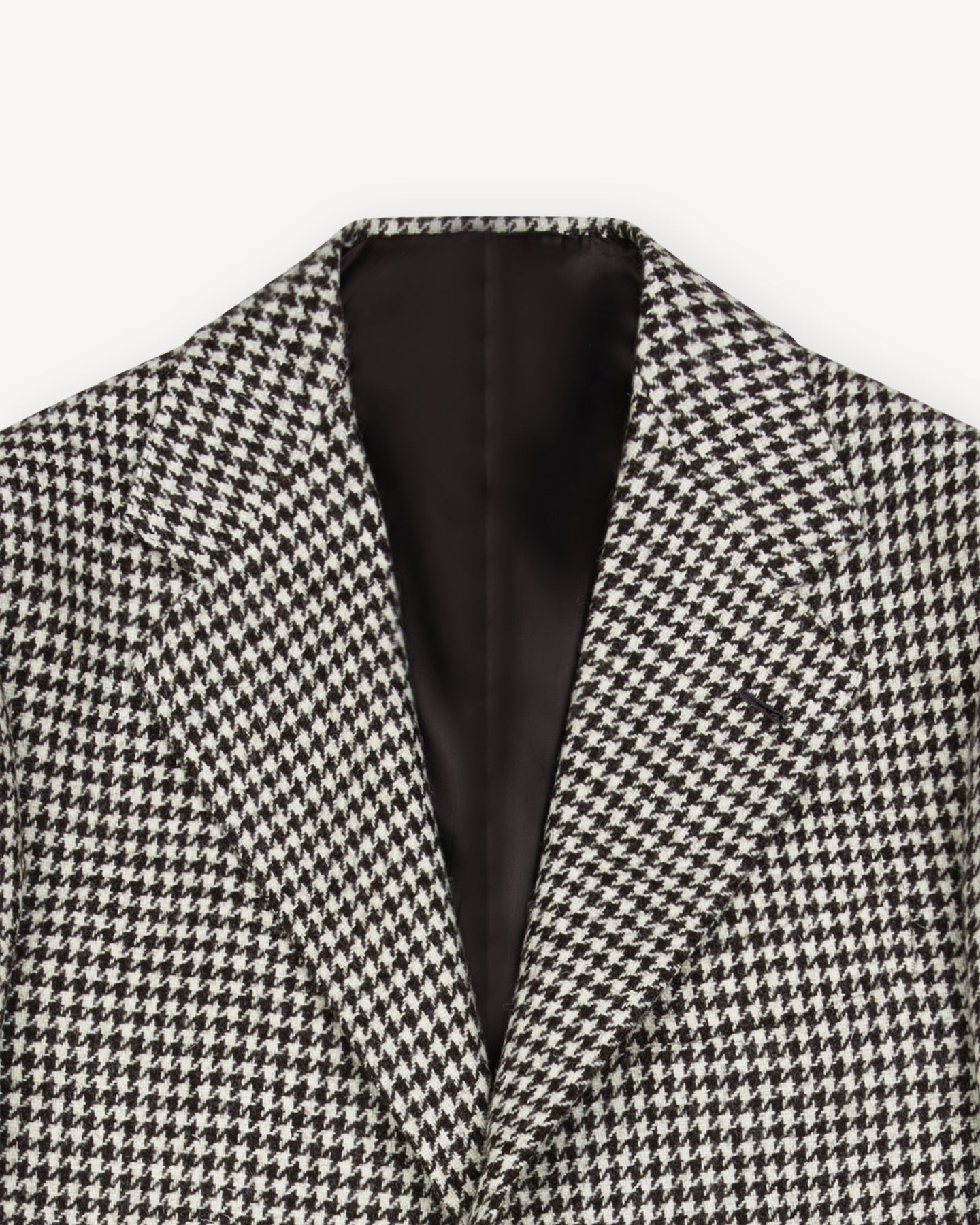Black / White Houndstooth Undyed Wool Sport Coat with notch lapels