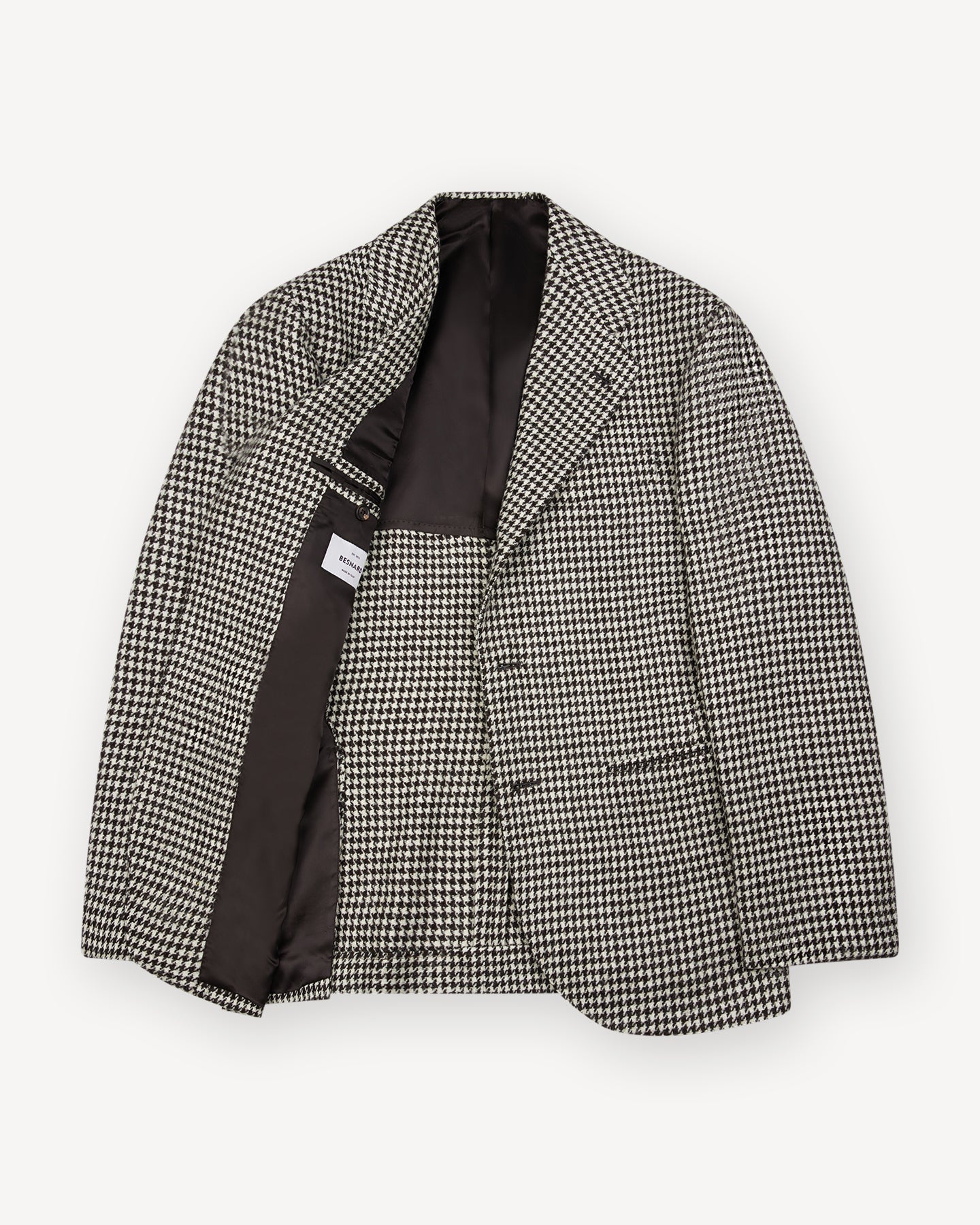 Unlined Black / White Houndstooth Undyed Wool Sport Coat