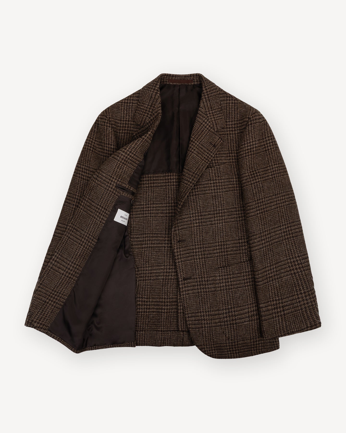 Unlined Brown Glen Check Tweed Sport Coat