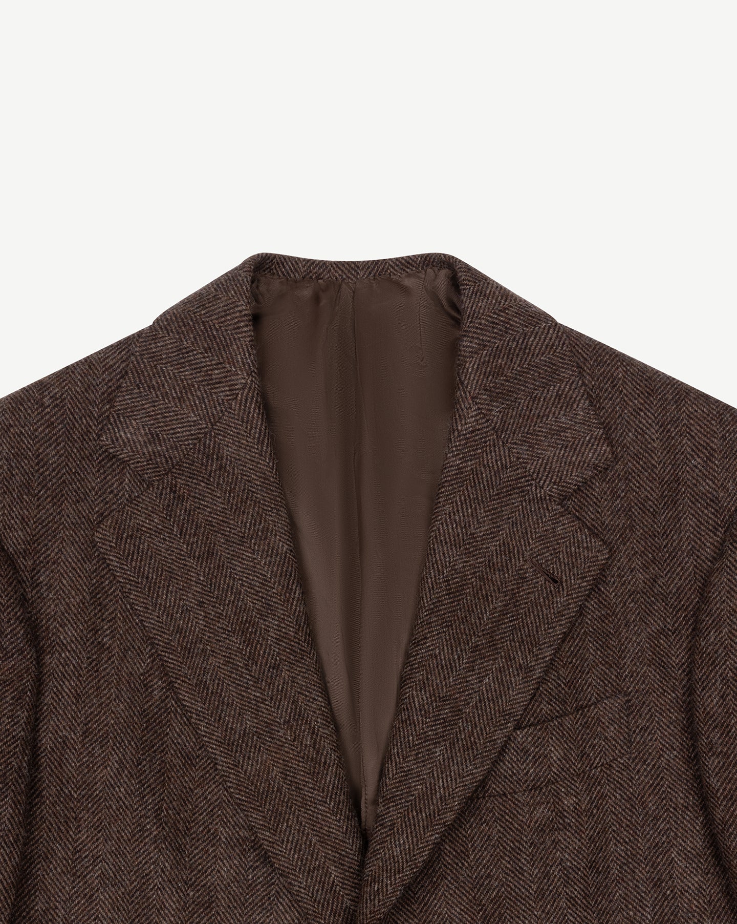 Brown Herringbone Tweed Sport Coat with notch lapels