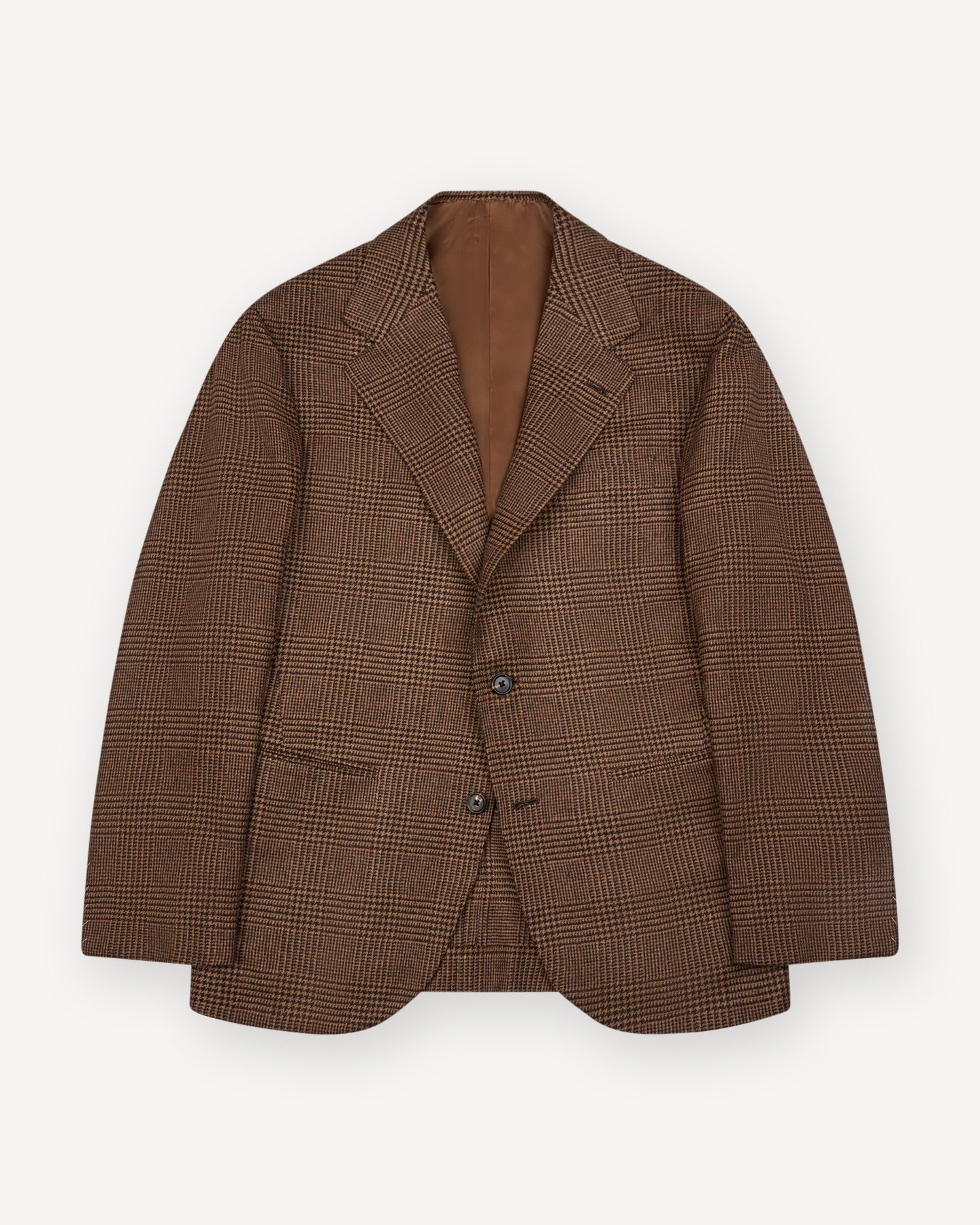 Brown Prince of Wales Merino Wool Sport Coat