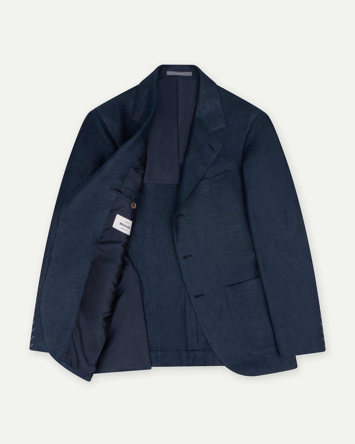 Dark Blue Linen Wool Silk Sport Coat