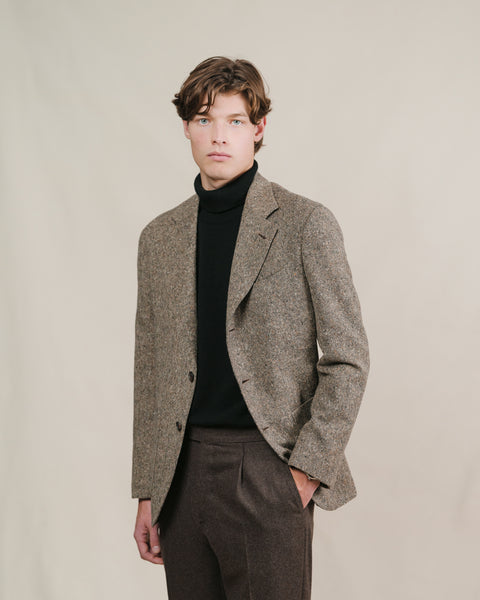 Light Brown Donegal Tweed Sport Coat | Made in Italy