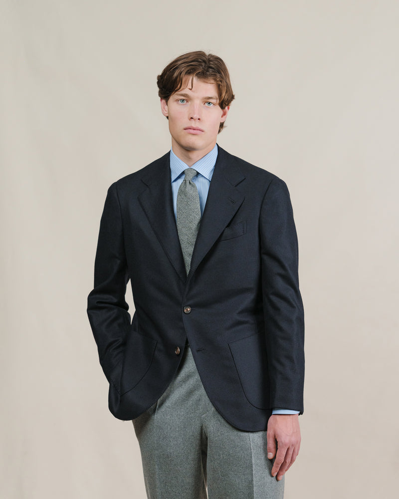 Marineblauw Flanel Jasje