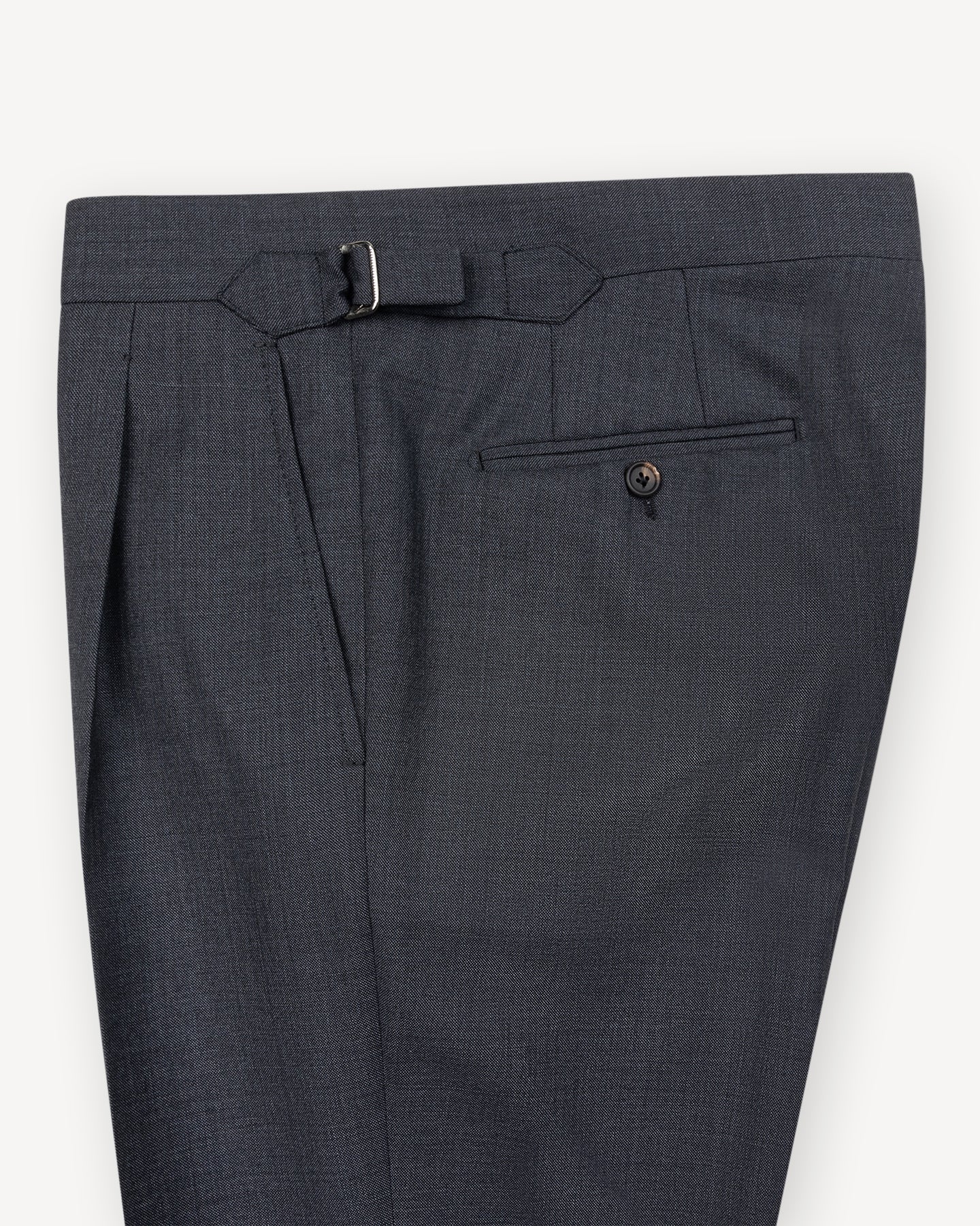 Mid Grey Sharkskin Suit Trousers with side adjusters